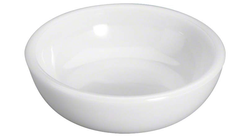 Prothesenschale aus weißem Opalglas für Zahnarztpraxen.