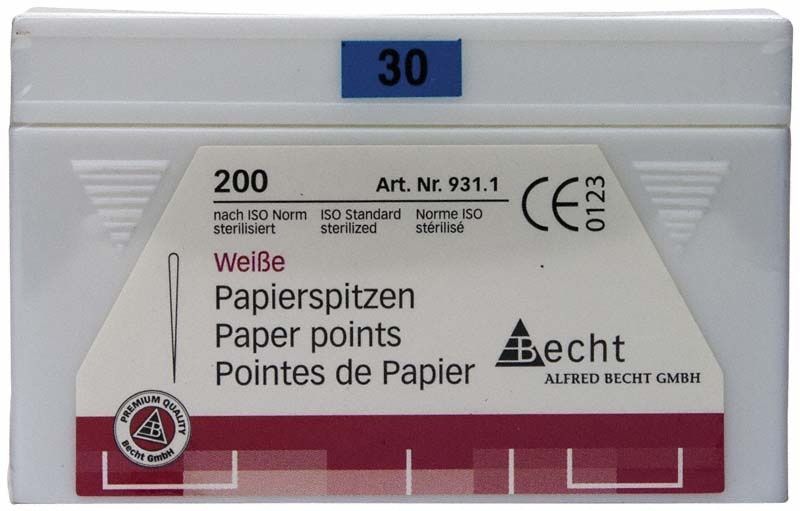 Weiße Papierspitzen Gr. 30, Verpackung mit 200 Stück.