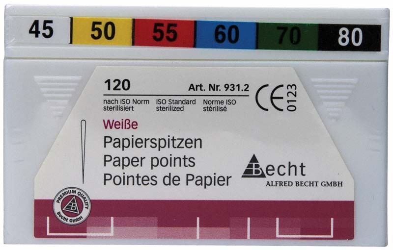 Weiße Papierspitzen sortiert in den Größen 45 bis 80, 120 Stück.