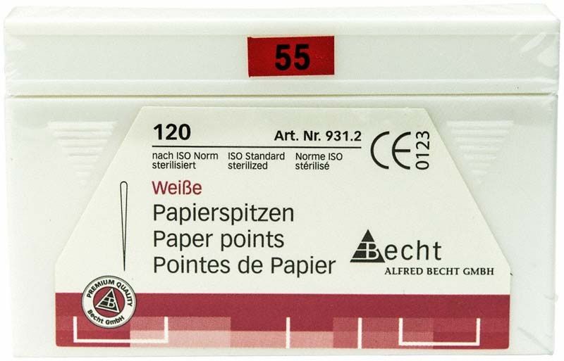 Weiße Papierspitzen Gr. 55 in 120er Verpackung von Becht.