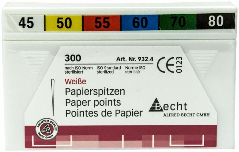 Weiße Papierspitzen sortiert in Größen 45-80 in 300er-Packung.