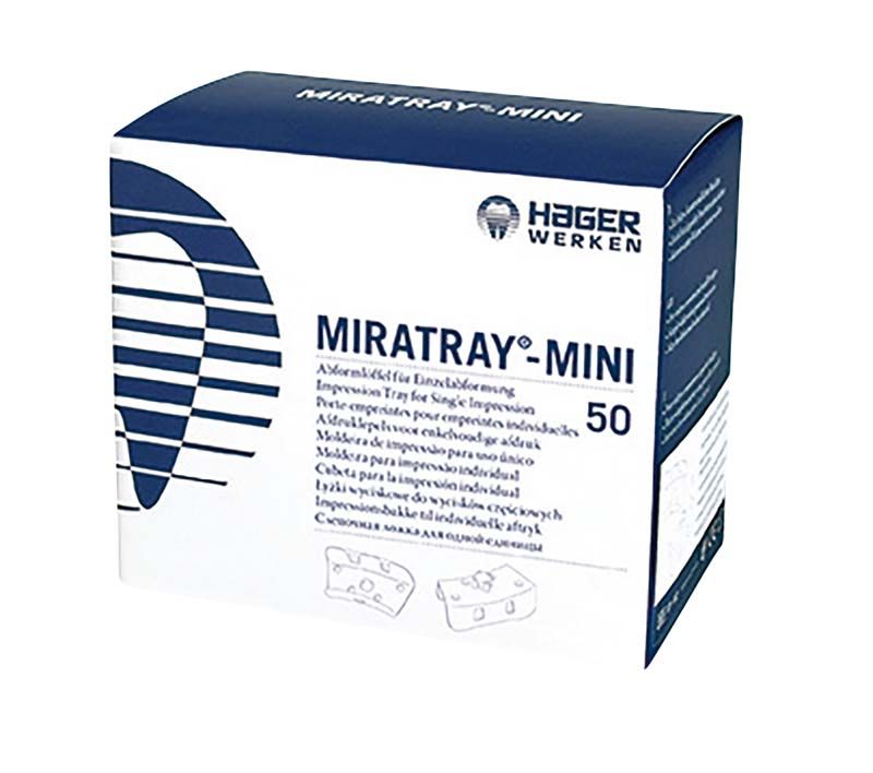 Hochwertige Verpackung der Miratray® Mini Abformlöffel von Medic-Star.