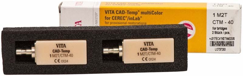 VITA CAD-Temp® multiColor Blöcke für CEREC®/inLab® CTM-40, 1M2T, 2 Stück.