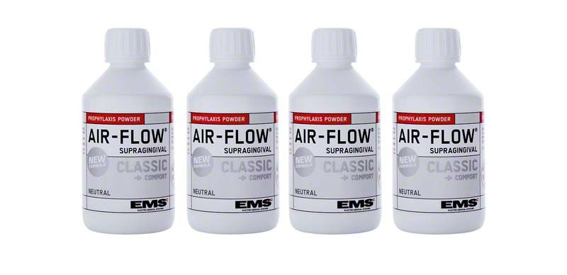 AIRFLOW Pulver CLASSIC Neutral, 4 Flaschen à 300g, für EMS Airpolishing.