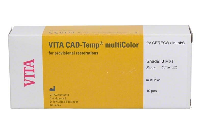 VITA CAD-Temp® multiColor Box für Langzeitprovisorien, 3M2T, 10 Stück.