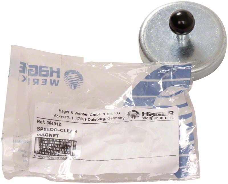 Speedo-Clean Magnet mit Verpackung von Hager & Werken.