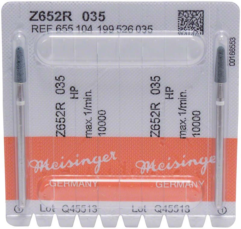 Zirkonoxidschleifer Z652R 035 HP grün in Blisterverpackung.