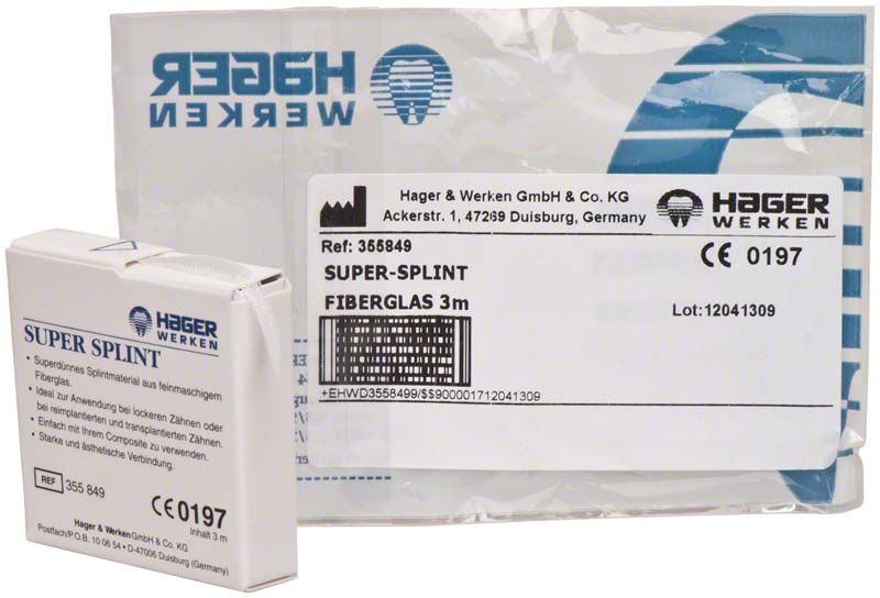 Super-Splint Glasfaserband-Verpackung für dentale Anwendungen, 4 mm breit, silanisiert.