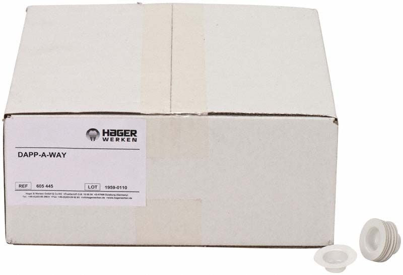 Packung Dapp-a-Way Einweg-Dappenschälchen mit Fingerring für Dentalanwendungen.