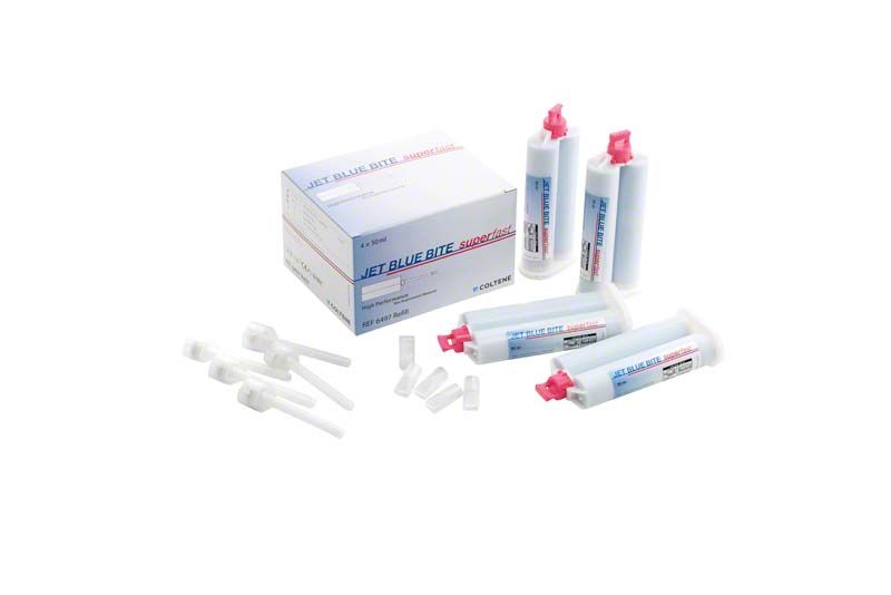 Jet Blue Bite superfast 4 x 50ml mit Verpackung und Zubehör.