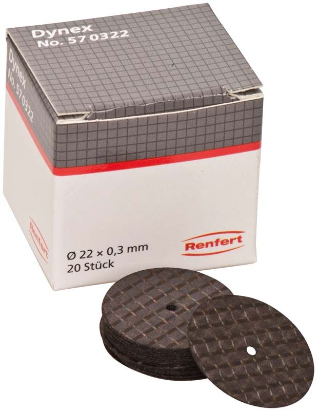 Dynex Trenn- und Schleifscheiben mit Verpackung, Ø 22mm, Stärke 0,30mm, 20 Stück.