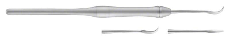 Zahnärztlicher Provisorienabnehmer LiquidSteel aus Edelstahl, Detailansicht.