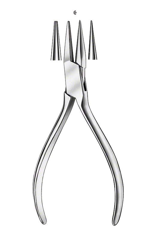 Hohlkehlzange Schwarz aus Edelstahl für Kieferorthopädie.