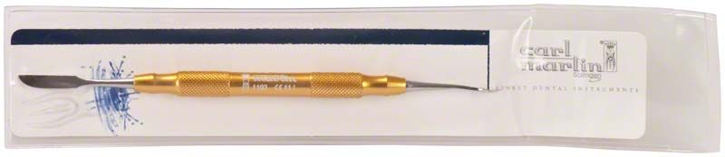 Doppelendiges Modellierinstrument aus Edelstahl mit ergonomischem Griff in Gold.