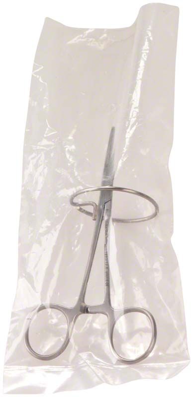 Kronen- und Brückenhalteklemme aus Edelstahl in transparenter Verpackung.