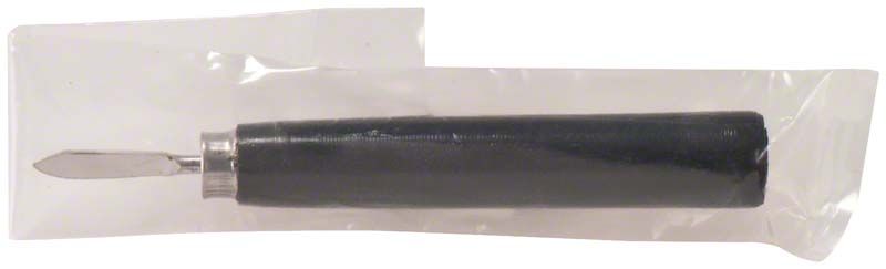 Antkoviakmesser mit schwarzem Griff in transparenter Verpackung.