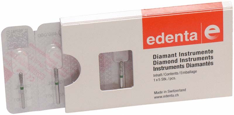 Diamantenschleifer Diamant FG 830LG 018 in geöffneter Verpackung.