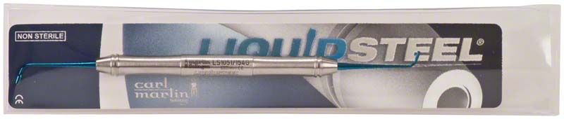 Medizinisches Instrument LiquidSteel®PolyFill Plasma+® Planstopfer in Verpackung.