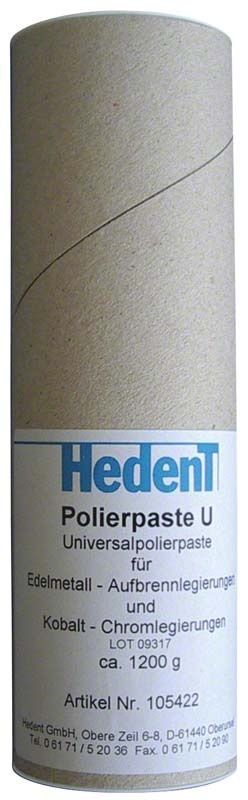 Hedent Universalpolierpaste für Edelmetall in zylindrischer Kartonverpackung.