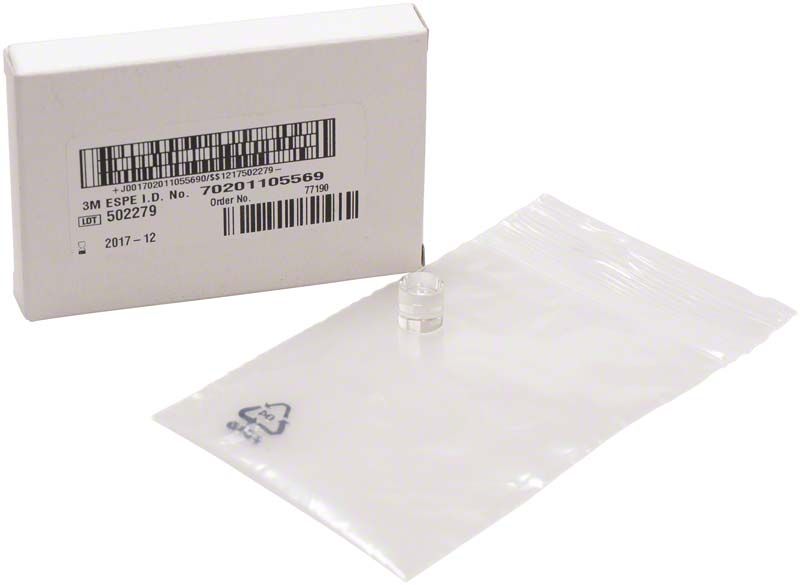 Verpackung der Visio™ Alfa Lichtleiter mit Kunststoffbeutel und Barcode.