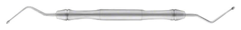 Zahnärztliches Instrument Scharfer Löffel LiquidSteel Hemmingway 2,0mm in Nahaufnahme.