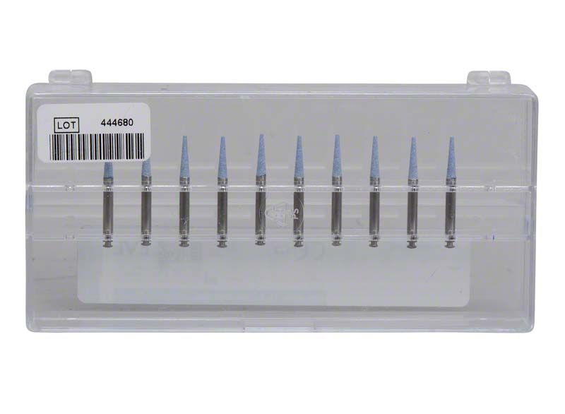 Zehn blaue EVE PROPHYCLEAN® Spitzen in transparenter Verpackung.