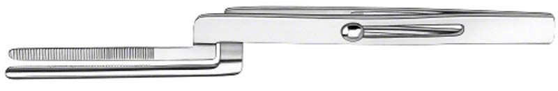 Artikulationspapierpinzette MILLER aus Metall mit Schieberansicht.