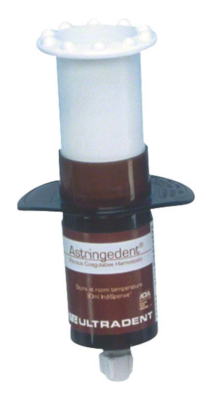 Astringedent® IndiSpense Spritze mit 15,5%iger Eisensulfat-Lösung für Zahnmedizin.