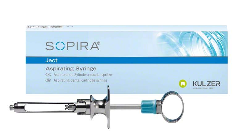 SOPIRA® Ject Spritze mit ergonomischem Design und Ampullenhalter.