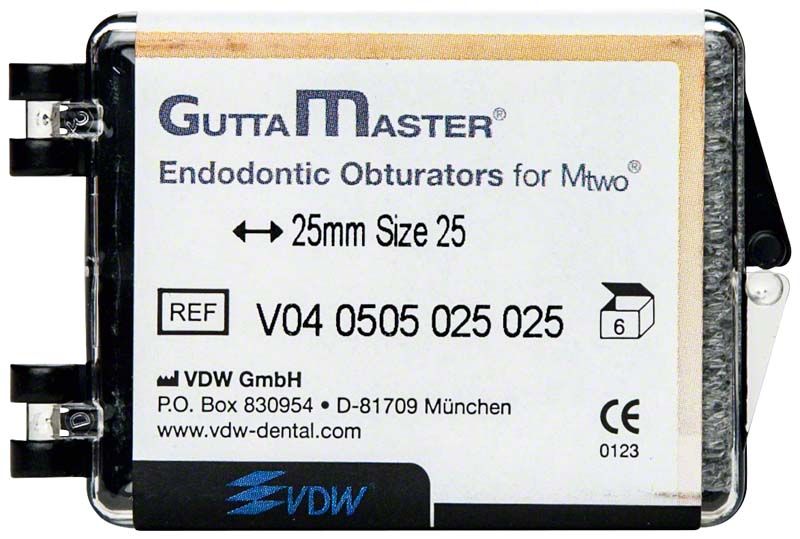 GuttaMaster Obturatoren ISO025, 6 Stück in Verpackung.