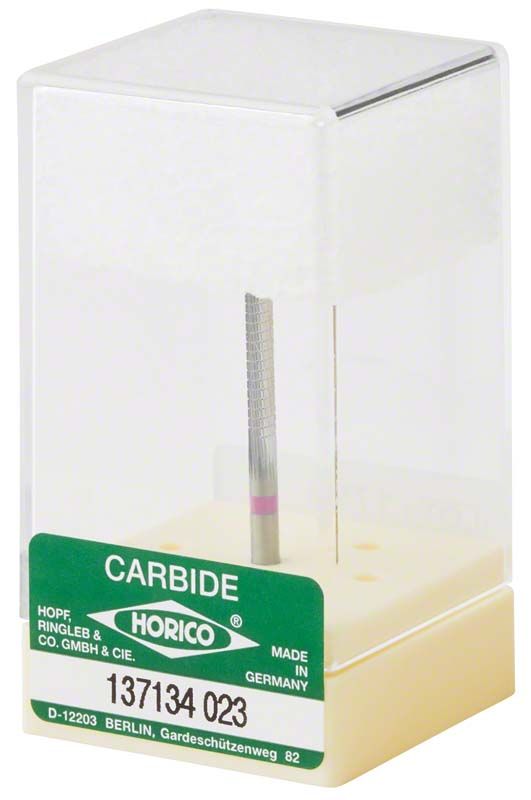 Hartmetallfräser in transparenter Kunststoffverpackung mit Etikett "CARBIDE".