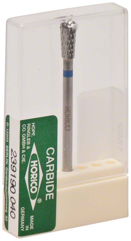 Hartmetallfräser Kreuzverzahnung 239 190 040 in transparenter Verpackung.