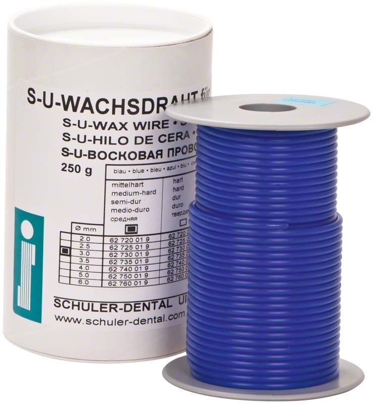 Blauer, mittelharter Wachsdraht Ø 3,0mm auf Spule.