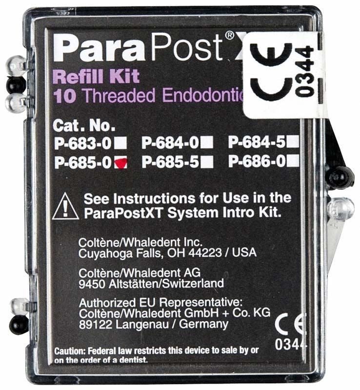 ParaPost XT Titan-Wurzelstifte Refill Kit in schwarzer Verpackung.