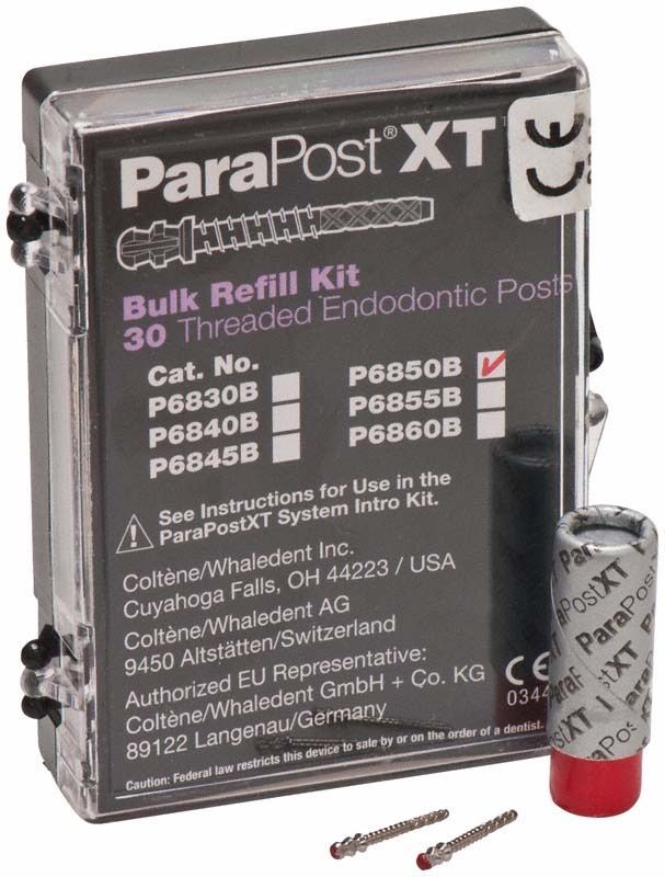 ParaPost® XT™ Titan-Wurzelstifte 30er Packung mit rotem Markierungsring.