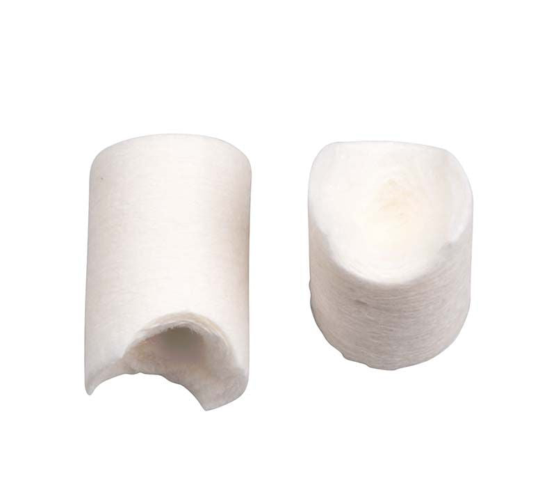 Zwei ROEKO Comprecap anatomic Kompressionshütchen in Nahaufnahme.