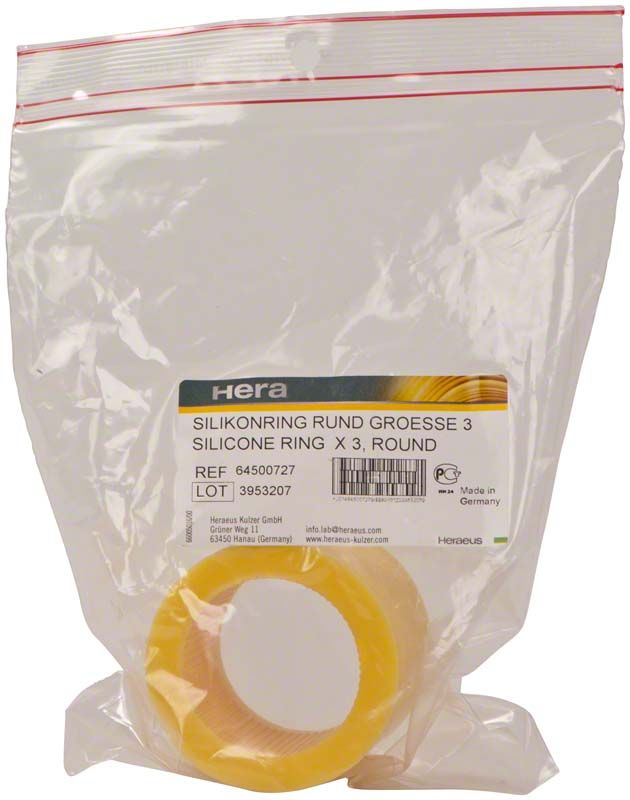Silikonring rund X3 in transparenter Verpackung mit Produktlabel.