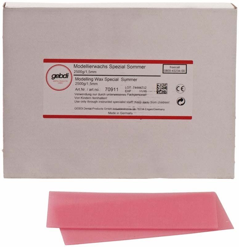 Modellierwachs Spezial Sommer 2500g, rosa Platten, 1,5mm stark.
