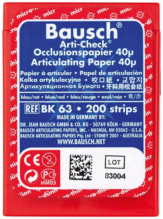 Image of Arti-Check® Occlusionspapier 40µ Streifenpackung - blau / rot