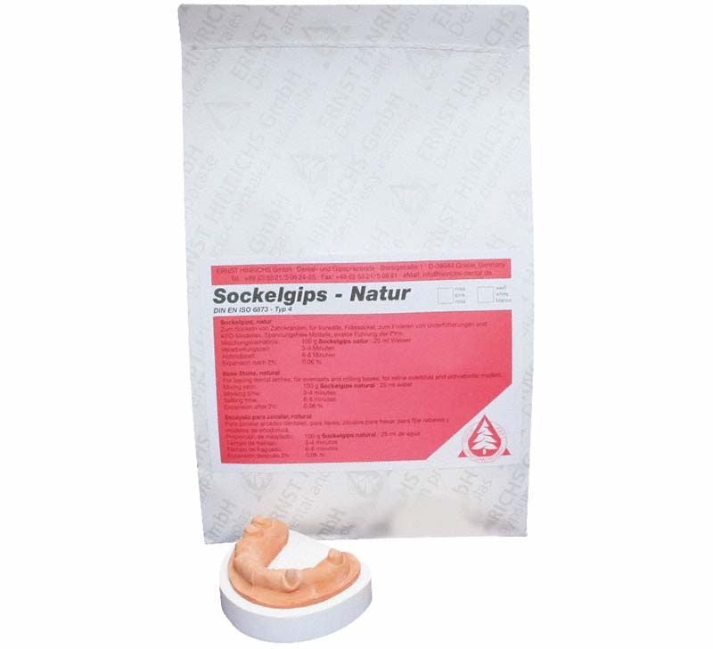 Sockelgips Natur weiß - 25kg Sack mit dentalem Modell.