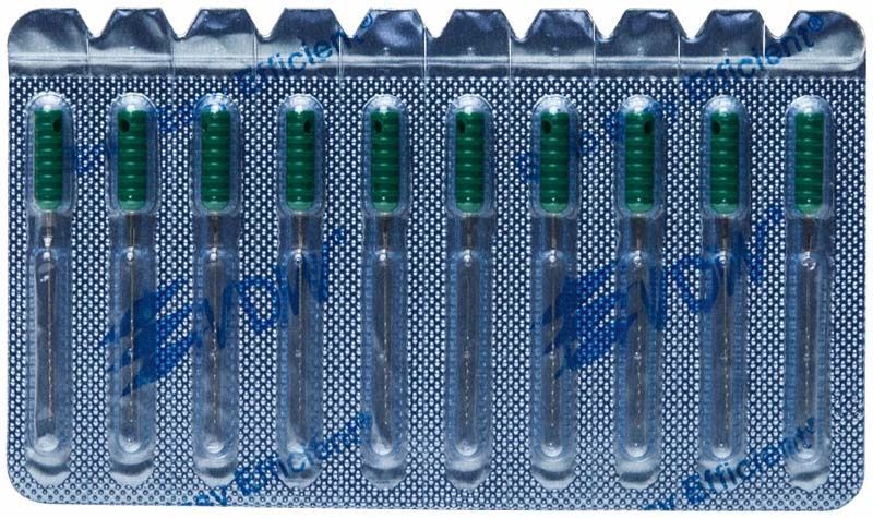 Sterile grüne Nervnadeln 21mm in Blisterverpackung für Endodontie.