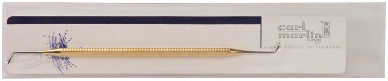 PolyFill® Composite Instrument, tropfenförmiger Stopfer in goldener Farbe in Verpackung.