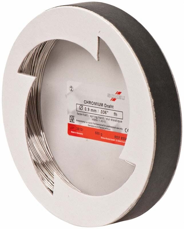 CHROMIUM Spulendraht federhart 0,9mm auf Rolle, 500g.