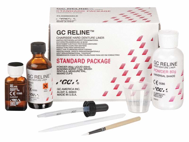GC Reline™ Intro Pack mit Flaschen, Pinsel und Mischbecher.