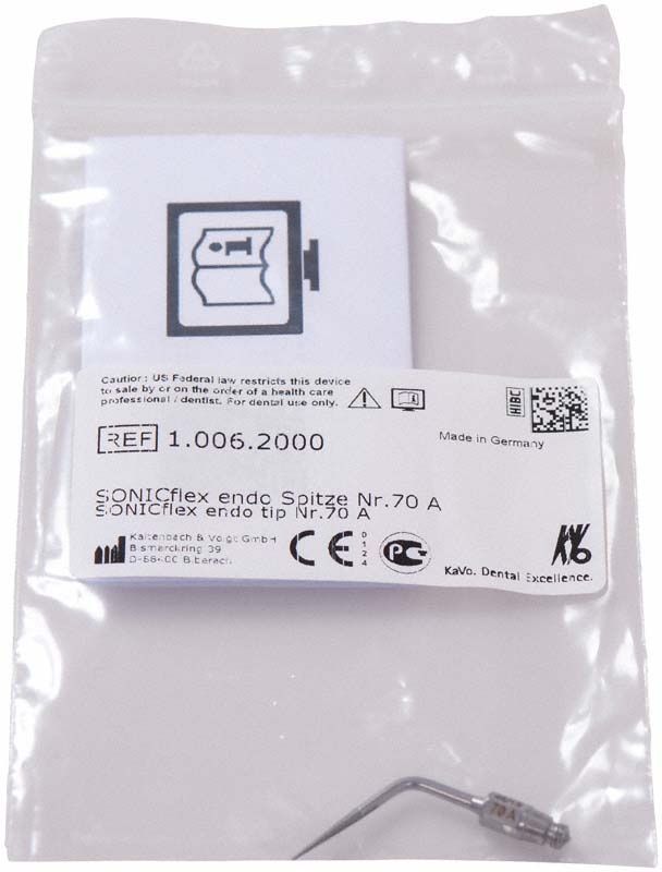 SONICflex endo Spitze Nr. 70A in transparenter Verpackung.