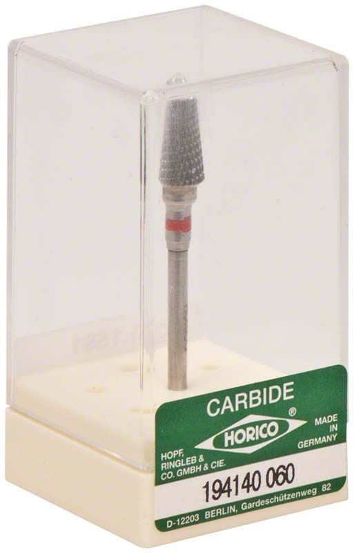 Hartmetallfräser Kreuzverzahnung in transparenter Verpackung mit Etikett.