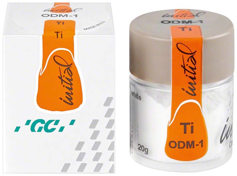 GC Initial Ti Opaque Dentin Modifier ODM-1 im Glasbehälter mit Verpackung.