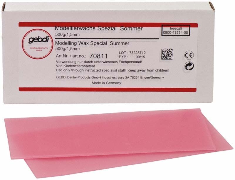 Modellierwachs Spezial Sommer 500g, rosa Plattenwachs für Zahntechnik.