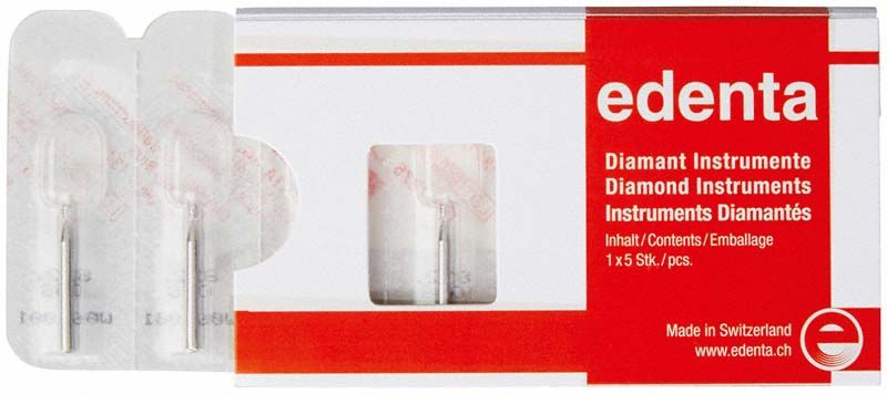 Verpackung der Diamant FG 822 008 Instrumente von edenta.