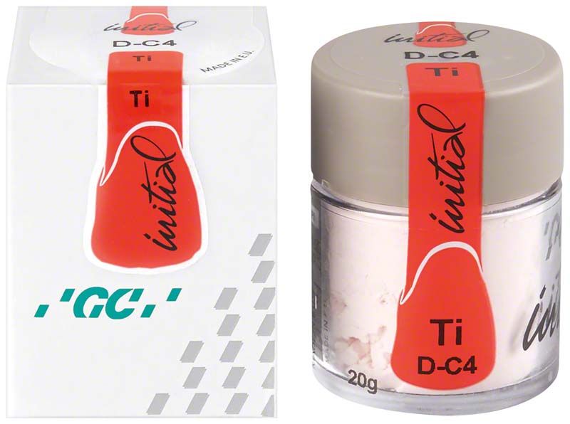 GC Initial Ti Dentin DC4 in transparenter Dose mit grauem Deckel.